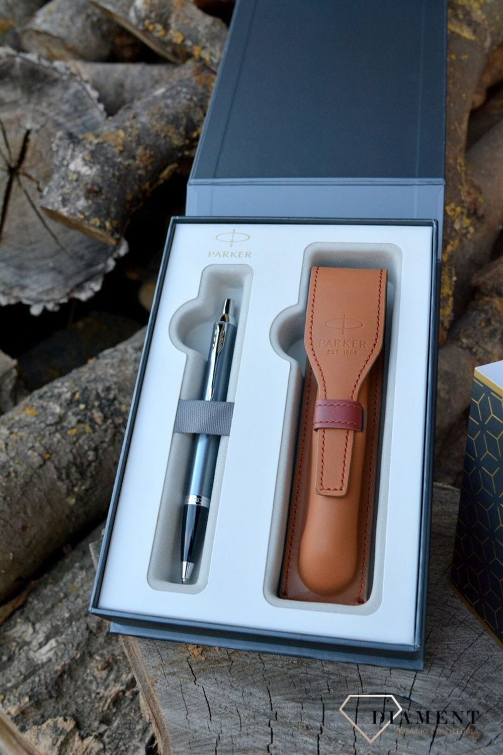 Zestaw prezentowy Parker Długopis blue grey CT z etui brązowe Parker. Prezent dla nauczyciela. Prezent dla nauczycielki (3).JPG